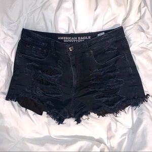 🤍Black American Eagle High Waisted Denim Shorts🤍